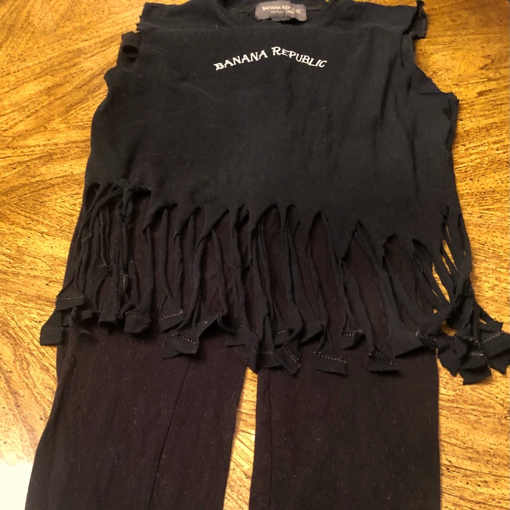 Banana Republic Black Top & Old Navy Leggings